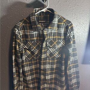 Threadbare Men's Gray and Yellow Plaid Casual Button Down Shirt